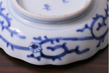 江戸後期　伊万里　成化年製　微塵(みじん)唐草・蛸唐草文　染付小皿2枚セット(和食器)