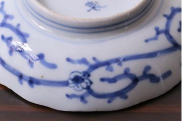 江戸後期　伊万里　成化年製　微塵(みじん)唐草・蛸唐草文　染付小皿3枚セット(和食器)