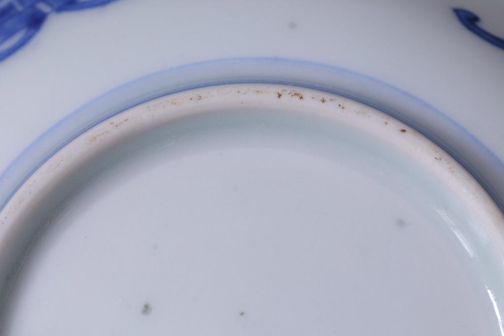 和製アンティーク　幕末　伊万里　五三桐の紋様が描かれた染付小皿2枚セット(和食器)