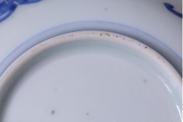 和製アンティーク　幕末　伊万里　五三桐の紋様が描かれた染付小皿2枚セット(和食器)