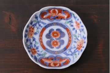 和製アンティーク　古伊万里　大明成化年製　色絵染付小皿2枚セット(和食器)