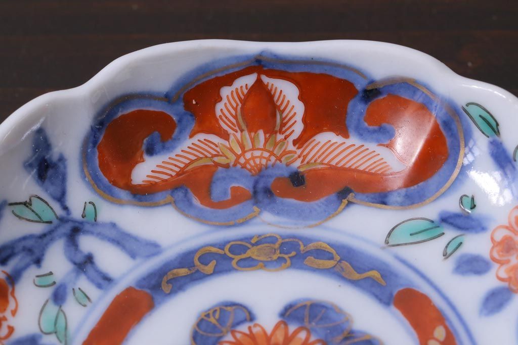 和製アンティーク　古伊万里　大明成化年製　色絵染付小皿2枚セット(和食器)