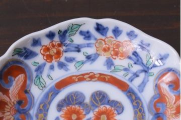 和製アンティーク　古伊万里　大明成化年製　色絵染付小皿2枚セット(和食器)