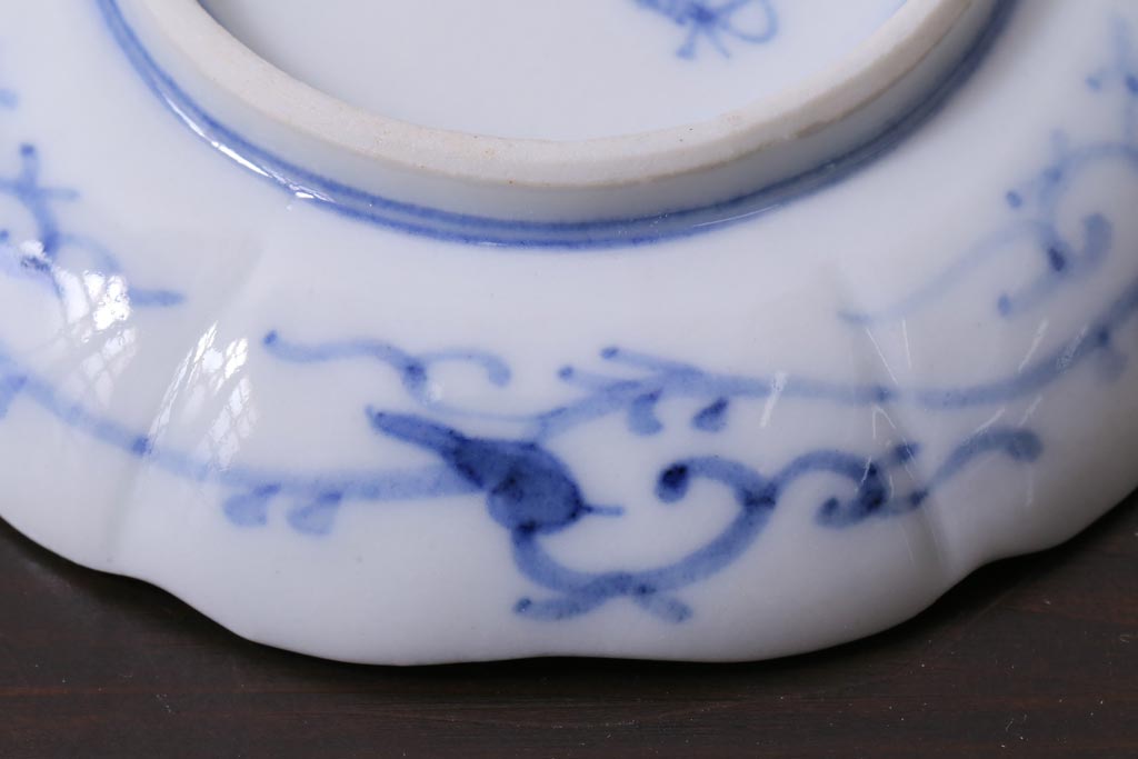 和製アンティーク　古伊万里　大明成化年製　色絵染付小皿2枚セット(和食器)