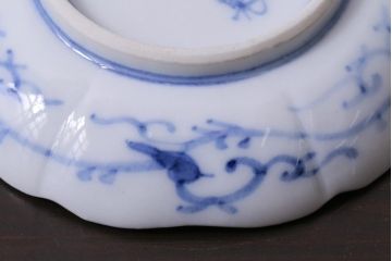 和製アンティーク　古伊万里　大明成化年製　色絵染付小皿2枚セット(和食器)