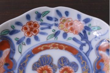 和製アンティーク　古伊万里　大明成化年製　色絵染付小皿3枚セット(和食器)