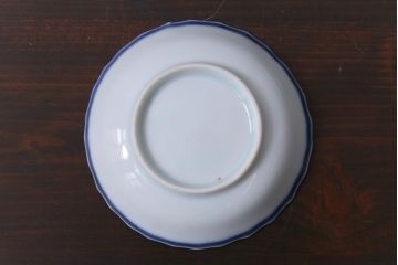 骨董　江戸期　古伊万里　船の図　染付　3.3寸小皿2枚セット(和食器)