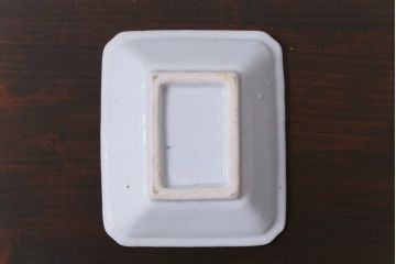 江戸期　梅の図　和の空間を彩るアンティークの染付小皿3枚セット(角皿、和食器)(1)