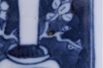 江戸期　梅の図　和の空間を彩るアンティークの染付小皿3枚セット(角皿、和食器)(2)