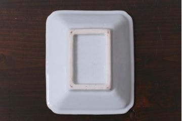 江戸期　梅の図　和の空間を彩るアンティークの染付小皿3枚セット(角皿、和食器)(2)