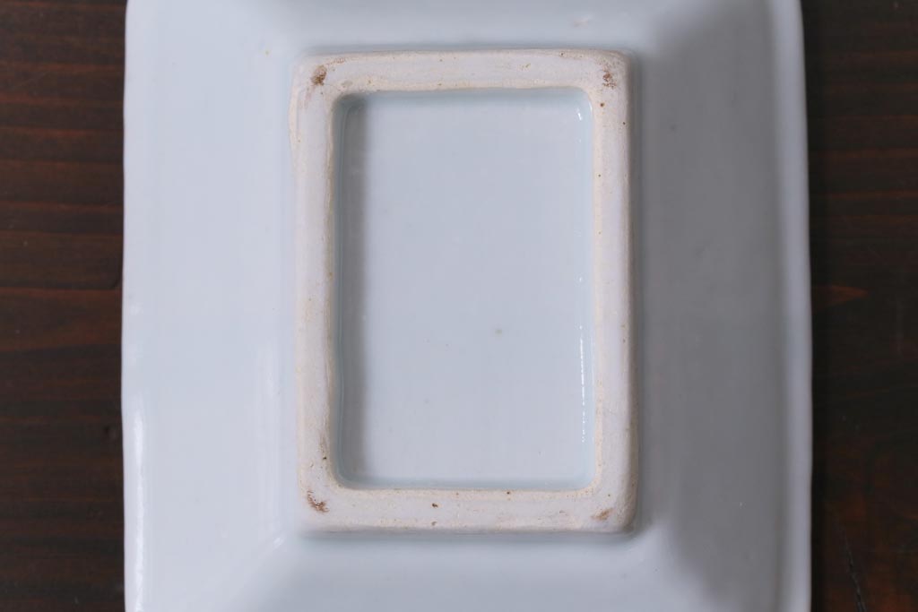 江戸期　梅の図　和の空間を彩るアンティークの染付小皿3枚セット(角皿、和食器)(2)