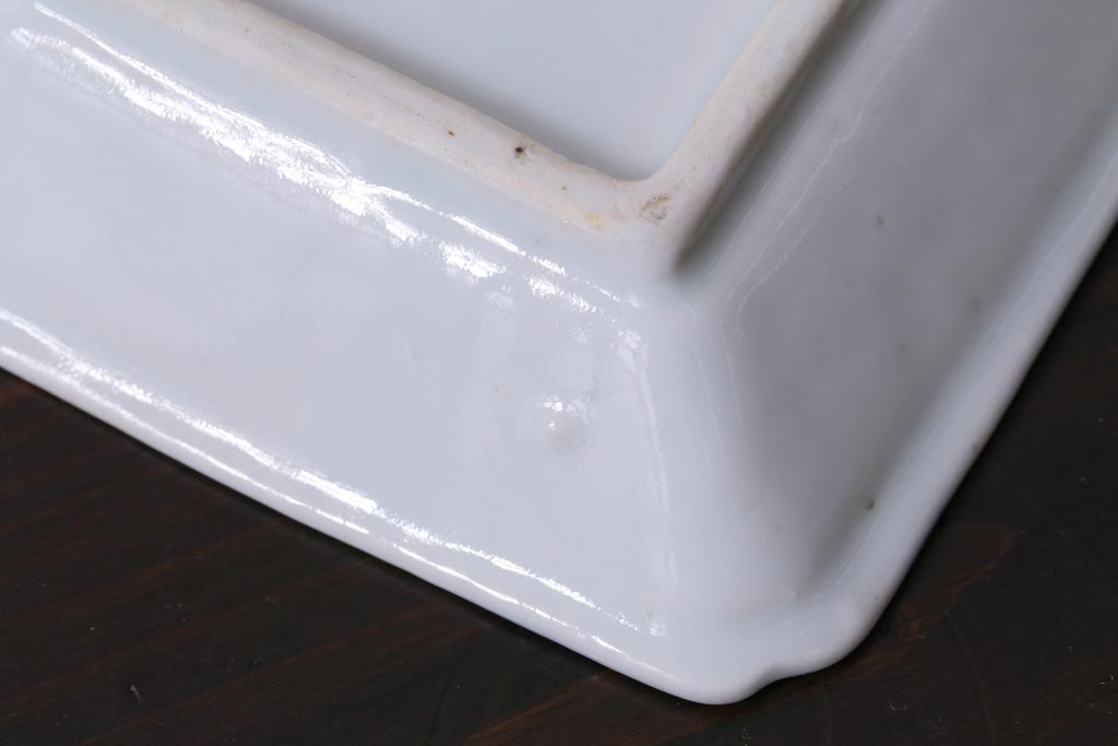 江戸期　梅の図　和の空間を彩るアンティークの染付小皿3枚セット(角皿、和食器)(2)