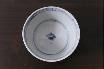 江戸後期　四弁花文　幾何学模様がおしゃれなそば猪口(蕎麦猪口、和食器)