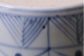 江戸後期　四弁花文　幾何学模様がおしゃれなそば猪口(蕎麦猪口、和食器)