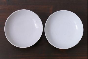 古民具・骨董　龍の図　色絵　独特な絵柄の蓋付き茶碗2客セット(和食器)(3)