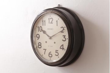 アンティーク雑貨　SEIKO(セイコー)　21DAY　手巻き式　トーマス型　丸型掛時計(壁掛け時計、柱時計、振り子時計)