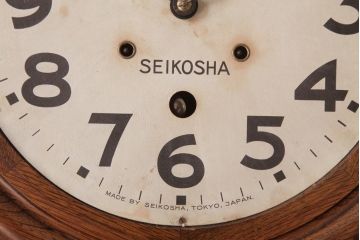 アンティーク雑貨　SEIKOSHA(精工舎)　手巻き式　ビンテージテイストな丸型掛け時計(柱時計、振り子時計)