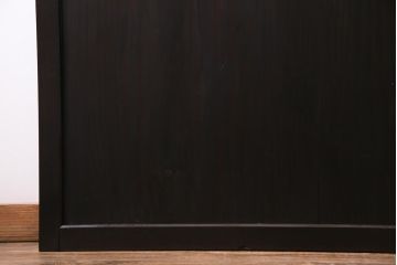 明治期　杉材　漆塗り　幅広サイズで存在感抜群の帯戸2枚セット(板戸、引き戸、建具)(R-035765)