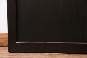 明治期　杉材　漆塗り　幅広サイズで存在感抜群の帯戸2枚セット(板戸、引き戸、建具)(R-035765)