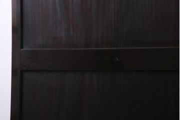 明治期　杉材　漆塗り　幅広サイズで存在感抜群の帯戸2枚セット(板戸)(1)