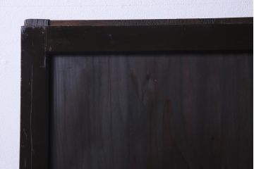 明治期　杉材　漆塗り　幅広サイズで存在感抜群の帯戸2枚セット(板戸)(1)