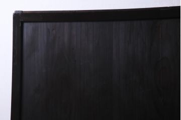 明治期　杉材　漆塗り　幅広サイズで存在感抜群の帯戸2枚セット(板戸)(1)