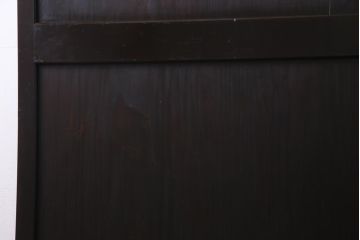 明治期　杉材　漆塗り　幅広サイズで存在感抜群の帯戸2枚セット(板戸)(1)