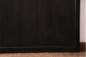 明治期　杉材　漆塗り　幅広サイズで存在感抜群の帯戸2枚セット(板戸)(1)