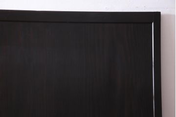 明治期　杉材　漆塗り　幅広サイズで存在感抜群の帯戸2枚セット(板戸、引き戸、建具)(R-035766)
