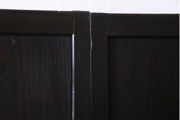 明治期　杉材　漆塗り　幅広サイズで存在感抜群の帯戸2枚セット(板戸)(2)