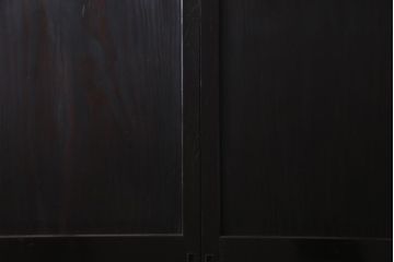 明治期　杉材　漆塗り　幅広サイズで存在感抜群の帯戸2枚セット(板戸)(2)