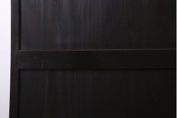明治期　杉材　漆塗り　幅広サイズで存在感抜群の帯戸2枚セット(板戸)(2)