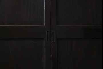 明治期　杉材　漆塗り　幅広サイズで存在感抜群の帯戸2枚セット(板戸)(2)