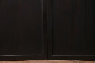 明治期　杉材　漆塗り　幅広サイズで存在感抜群の帯戸2枚セット(板戸)(2)
