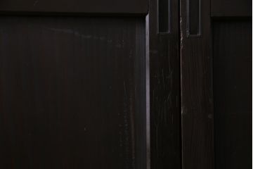 明治期　杉材　漆塗り　幅広サイズで存在感抜群の帯戸2枚セット(板戸)(2)