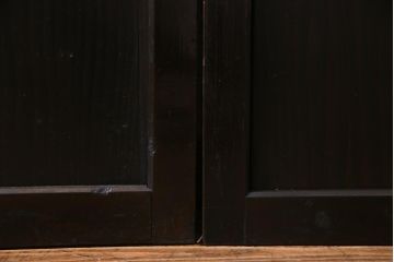 明治期　杉材　漆塗り　幅広サイズで存在感抜群の帯戸2枚セット(板戸)(2)