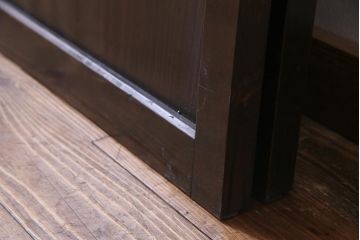 明治期　杉材　漆塗り　幅広サイズで存在感抜群の帯戸2枚セット(板戸)(2)
