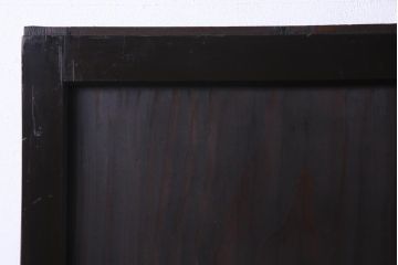 明治期　杉材　漆塗り　幅広サイズで存在感抜群の帯戸2枚セット(板戸)(2)