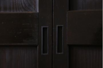 明治期　杉材　漆塗り　幅広サイズで存在感抜群の帯戸2枚セット(板戸)(2)