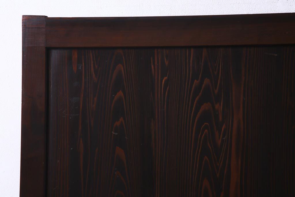 和製アンティーク　大正期　味わい深い木目のシンプルな板戸(引き戸、建具)2枚セット