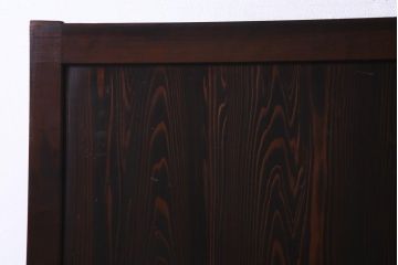 和製アンティーク　大正期　味わい深い木目のシンプルな板戸(引き戸、建具)2枚セット