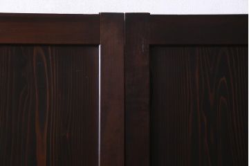 和製アンティーク　大正期　味わい深い木目のシンプルな板戸(引き戸、建具)2枚セット