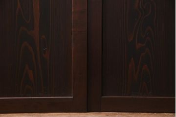 和製アンティーク　大正期　味わい深い木目のシンプルな板戸(引き戸、建具)2枚セット