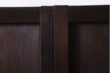 和製アンティーク　大正期　味わい深い木目のシンプルな板戸(引き戸、建具)2枚セット