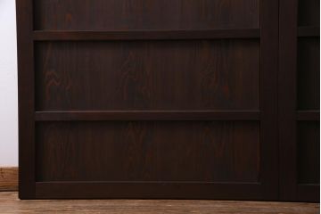 和製アンティーク　大正期　味わい深い木目のシンプルな板戸(引き戸、建具)2枚セット