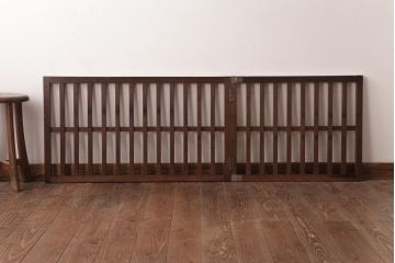 明治大正期　趣のあるヒノキ材製の帳場格子(パーテーション、衝立て)