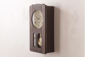アンティーク雑貨　SENKOSHA(銓工舎)製　内部交換済・電池式　レトロな雰囲気が魅力的な掛け時計(柱時計、振り子時計)