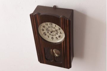 アンティーク雑貨　SENKOSHA(銓工舎)製　内部交換済・電池式　レトロな雰囲気が魅力的な掛け時計(柱時計、振り子時計)