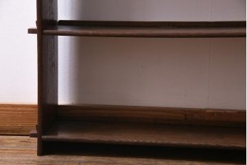 レトロ家具　昭和初期　栓材　木味がレトロな楔(くさび)式オープンラック(本棚、飾り棚、ディスプレイラック)