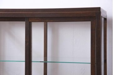 レトロ家具　昭和レトロ　脚付リメイク　素朴な雰囲気漂う木枠のガラスケース(ショーケース、陳列棚)